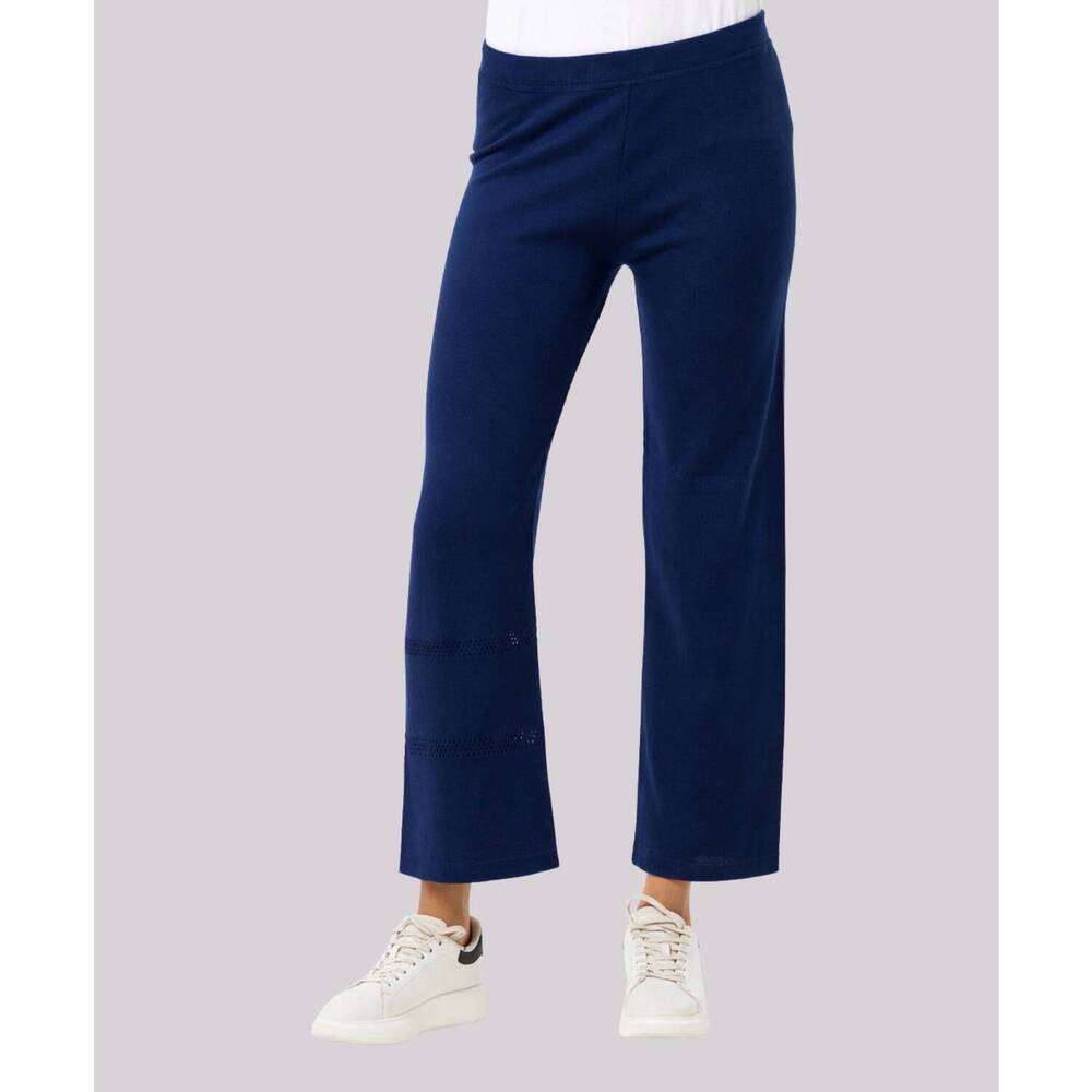 NEW ANGEL APPAREL crochet inset knit pants in navy
